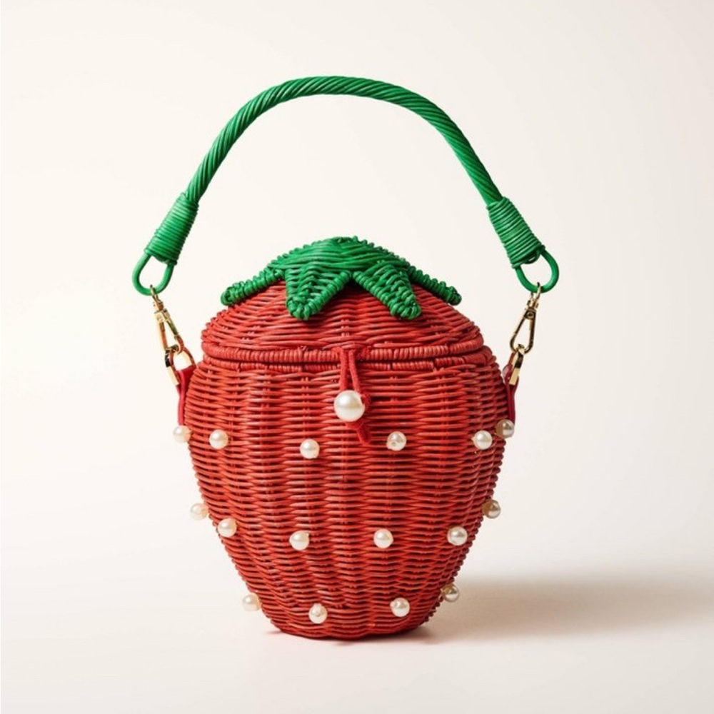 Kate Spade x Target Strawberry Wicker Bag - Red and Green NWT
